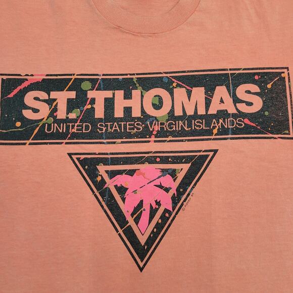 Vintage 1989 Surfer Shirt Medium 20x26 Virgin-Islands - Picture 3 of 14